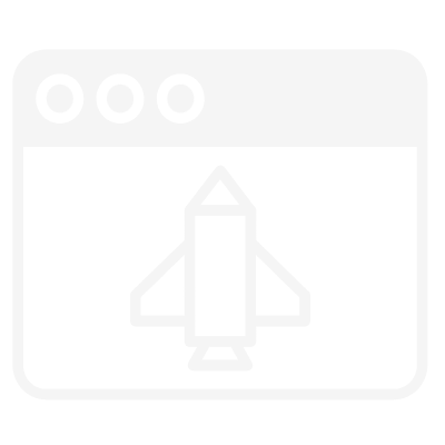Rocket Launch Icon – Launch & Activation "Rocket launch icon inside a browser window symbolizing launch and activation of VAVE™ sessions or services